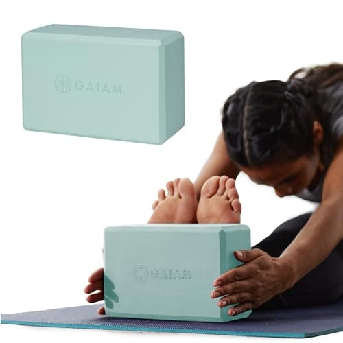 Image of Gaiam Yoga Block - Supportive Latex-Free Eva Foam - Soft Non-Slip Surface with Beveled Edges for Yoga, Pilates, Meditation - Yoga Accessories for Stability, Balance, Deepen Stretches (Cool Mint)