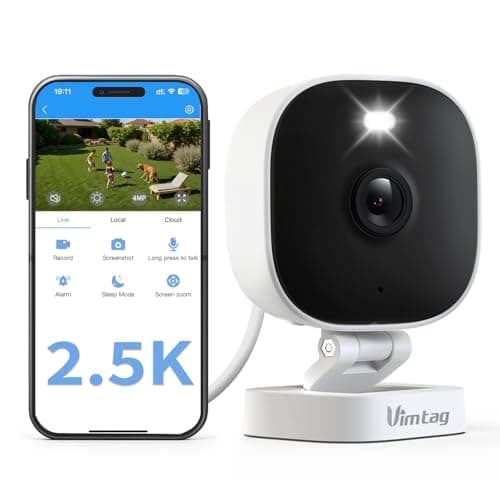 Image of Vimtag 2.5K 4MP Outdoor Security Camera Wired, CCTV Camera Systems WiFi w/Color Night Vision for Home, Pet, Baby, Nanny, IP65, Motion Detection, 2-Way Audio, Siren, 24/7 Recording, Works with Alexa