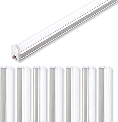 Image of Barrina Led Batten Light 4ft, 8 Packs, T5 Led Tube Lights, 2200lm 6500K Super Bright White LED Garage Lighting, Wall and Ceiling Batten Lights, 20W