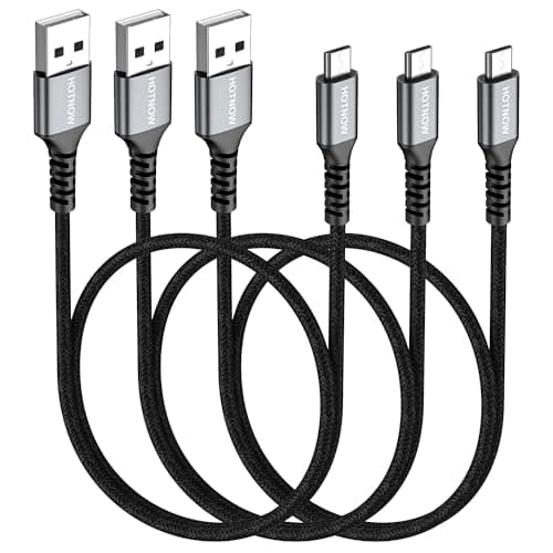 Image of HOTNOW Short Micro USB Cable 0.5m 3Pack,50cm micro USB to USB cable for Kindle Fire, Galaxy S7 S6,A10, Edge S5,Note 5,PS4,Huawei Y7, Y6,Xperia Z5, Z3, Paperwhite,Oasis Tablet, Moto E6