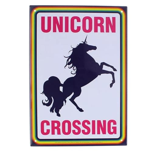 Image of Aquarius Unicorn Crossing Tin Sign