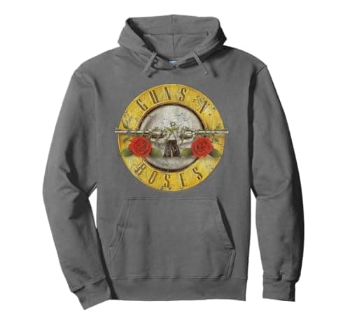 Image of Official Guns N' Roses Vintage Logo Grey Pullover Hoodie