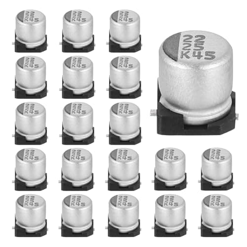 Image of sourcing map 22uF 25V Aluminum Electrolytic Capacitors, Low Impedance Surface Mount Device Electrolytic Capacitor for TV Computer Circuit Board DIY Electronic Projects, 5x5.4mm, 20pcs