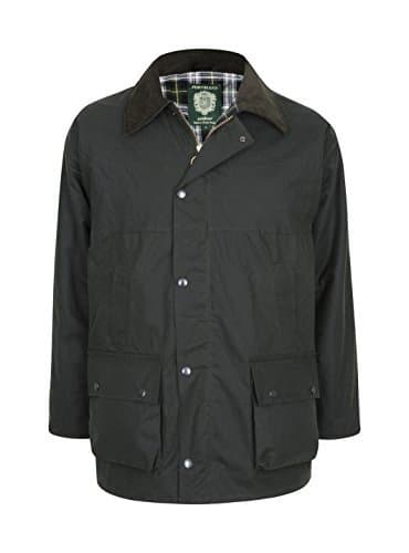 Image of Portmann Premium Quality Padded Mens Wax Jacket Made in UK (XS, Olive Green)