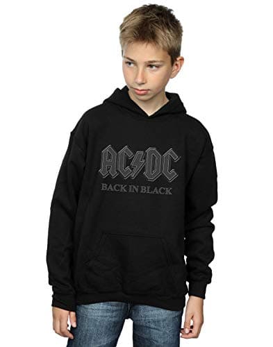 Image of AC/DC Boys Back in Black Hoodie 12-13 Years Black