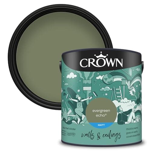 Image of Crown Retail Matt Emulsion Evergreen Echo 2.5litre, Walls and Ceilings