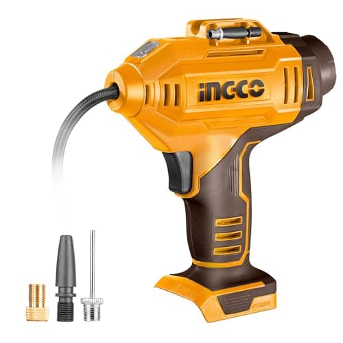 Image of Ingco 20V Lithium-Ion Auto Air Compressor Cordless Portable Tyre Inflator (Body Only) 150PSI Max Pressure. Perfect for Cars, Motorcycles, Bicycles, and Balls CACLI2018E