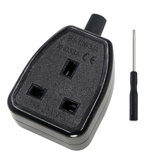 Image of MejaRizon Single Trailing Socket, 250V/13A, CE/UKCA Certificatized, without Plug and Cable, 1-Gang Rubber Trailing Socket Suitable for Factories, Garages, Indoor, Black