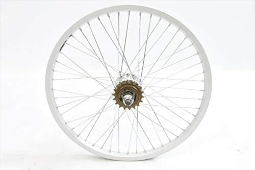 Image of Specialist Bike Wheels REAR 20" BMX 48 SPOKE WHEEL 14mm AXLE (406-19) SILVER RIM WITH 18T SPROCKET