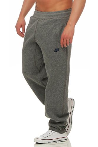 Image of Nike Mens Dark Grey 586050 Heavy Fleece Tracksuit Bottoms Size L
