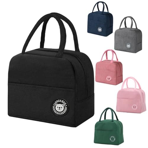 Image of SHSMPXOY Lunch Bag,6L Insulated Lunch Bags for Women,Thermal Lunchs Bag for Men Kids Girls Ladies,Lunchs Cool Bag Water-Resistant Thermal Leak-Proof Lunches Organizer for Work,Picnic (Black)
