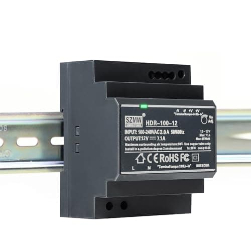 Image of DEWIN Switching Power Supply, DIN Rail Transformer HDR-100W DIN Rail Power Supply for Industrial Automation Equipment (DC12V 7.1A)
