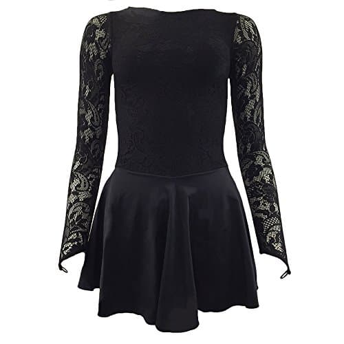 Image of Starlite Black Zoe Dance Dress with Lycra Skirt for Women, Size M