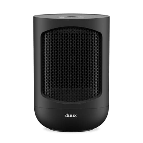 Image of Duux Zone Personal Fan Heater, 1500W Portable Electric Heater, Ceramic Heater Element, 3 Heat and 1 Cool Settings, 60 Degree Oscillation, Mini Tabletop/Desk Heater, Black, DXCH41UK