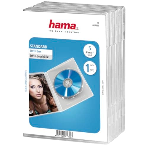 Image of Hama CD/DVD Cases | 5 Pieces Per Pack | Booklet Holder Inside | Clear