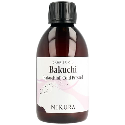 Image of Nikura Bakuchi (Bakuchiol) Oil (Cold Pressed) - 250ml | For Skin, Hair, Body, Face | Moisturising Carrier Oil | Vegan & UK Made | BPA Free