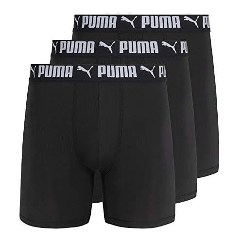 Image of PUMA Men's 3 Pack Athletic Fit Boxer Briefs, Puma Black, M