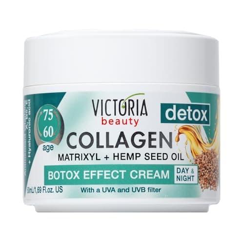 Image of Victoria Beauty Anti Wrinkle Face Cream (Age 60-75) - Day and Night Face Moisturiser with Collagen, Hyaluronic Acid, Matrixyl, Hemp Seed Oil - UVA/UVB Filter, 50ml