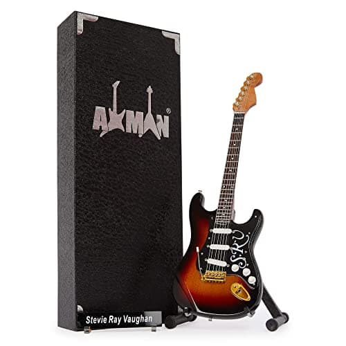 Image of Axman Stevie Ray Vaughan: Number One - Miniature Guitar Replica - Music Gifts - Handmade Ornamental 1/4 Scale - Includes a Display Box, Name Tag and Miniature Guitar Stand