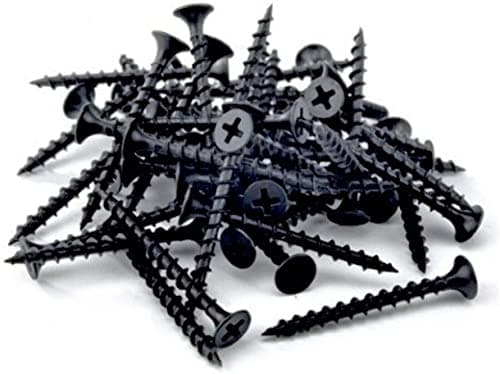 Image of Merriway BH02572 (80 Pcs) Phillips Grip Tite Bugle Head Drywall Screw, 3.5 x 25mm (No. 6 x 1 inch) Black Phosphate - Pack of 80 Pieces