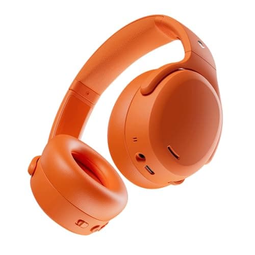 Image of Skullcandy Crusher ANC 2 Wireless Over-Ear Bluetooth Headphones with Multi-Sensory Bass, Active Noise Cancelling, Up to 60 Hours Battery, Microphone for iPhone Android - Hazard
