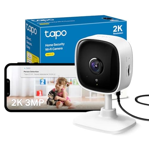 Image of Tapo C110 2K 3MP Indoor Camera House Security, WiFi, No Monthly Fee, AI Detection, Dog Puppy, Baby Monitor, 2-way Talk, Advanced Night Vision, Works with Alexa & Google