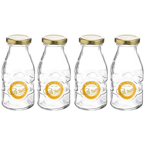 Image of Kilner Twist Top Milk Bottle 1/3 Pint 189ml Clear (Pack of 4)