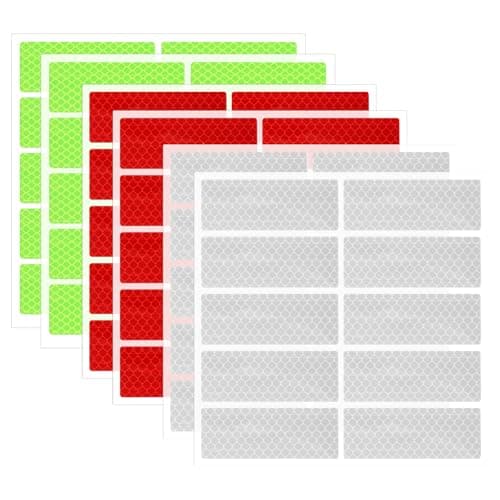 Image of Cobee 60 Pcs Reflection Reflective Stickers, 1.18" X 3.15" Waterproof Self-Adhesive Safety Stickers, Reflective Tape For Clothing Cars Trailer Truck Bike Motorcycle Helmet
