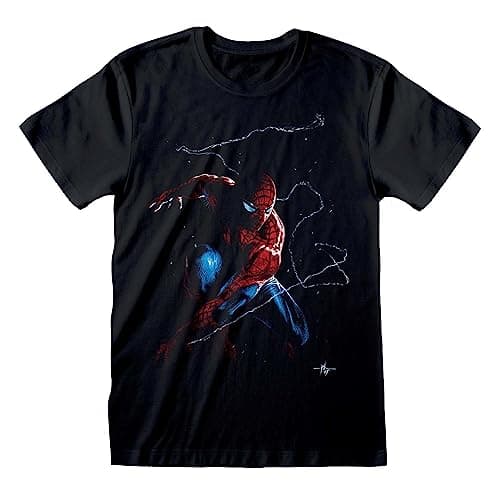 Image of Marvel Comics Spiderman Spidey Art Adults Black T-Shirt - XX Large [video game] [video game] [video game] [Not Machine Specific] [Not Machine Specific]