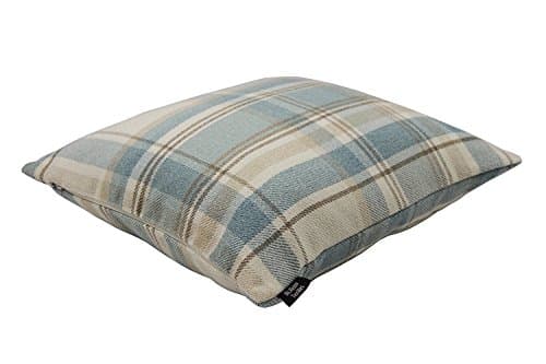Image of McAlister Textiles Heritage Tartan Throw Cushion Cover - 43 x 43 cm in Duck Egg Blue - Wool-Feel Plaid Highlands CheckScatter Pillow Cover For Sofas & Bedroom
