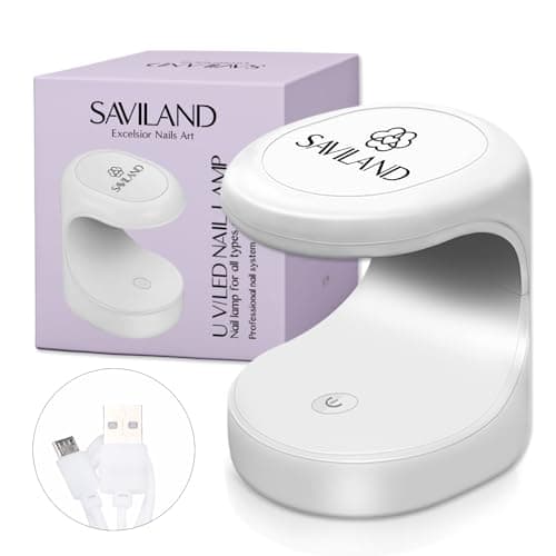 Image of Saviland Mini Nail Lamp - 16W U V/LED Nail Dryer U V Light for Nails for Gel Nail Polish, Poly Builder Nail Gel, Glue Gel, Nail Art Tools for Starters Home DIY Professionals Salon