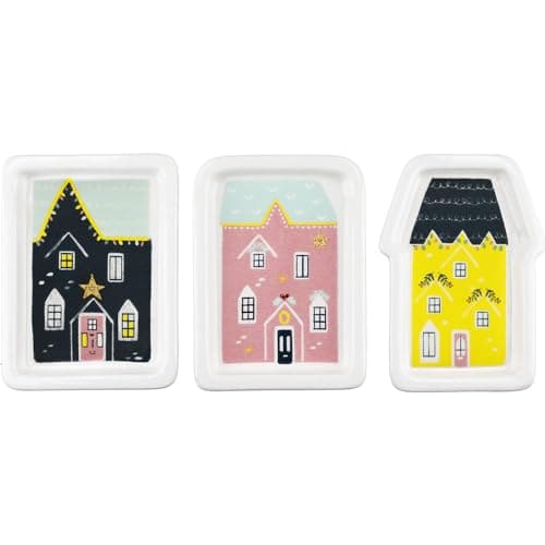 Image of KitchenCraft Nutcracker Collection Ceramic Decorative Plate Set, 3 Pieces, Gift Boxed, Mixed