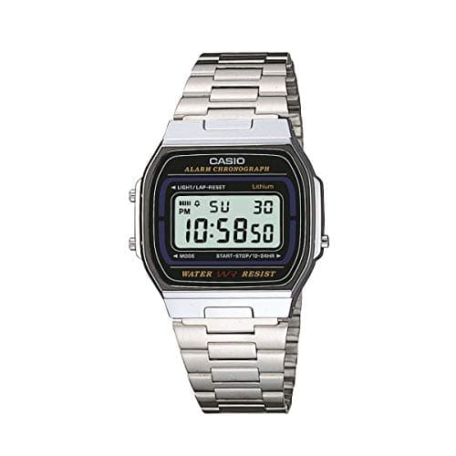 Image of Casio Unisex 35.00mm Quartz Watch with LCD Digital dial and Silver Metal Bracelet Strap A164WA-1VES