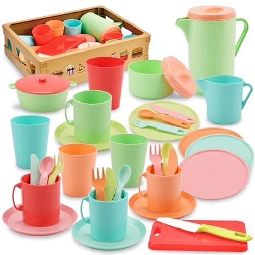 Image of RUIDYA Play Kitchen Accessories, Pretend Play Kids Kitchen Toys for Boys Girls 3+ Year Old, Afternoon Tea Party Set for Toddlers, Christmas New Year Toy Gifts for Children