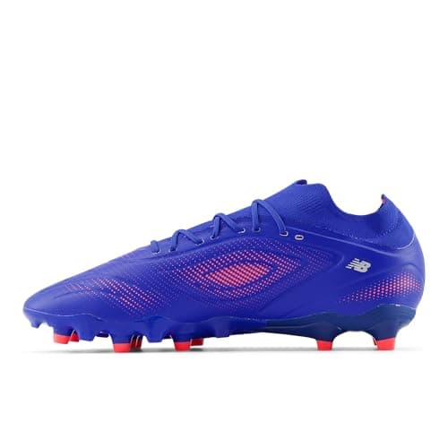 Image of New Balance Unisex-Adult Tekela Team Low Laced Fg V5 Soccer Shoe, Blue Gemstone/Energy Red/Silver, 9 Wide Women/7.5 Men