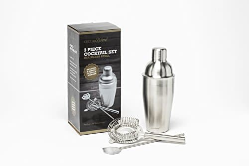 Image of Cellardine 3 Piece Cocktail Set, Stainless Steel, Silver