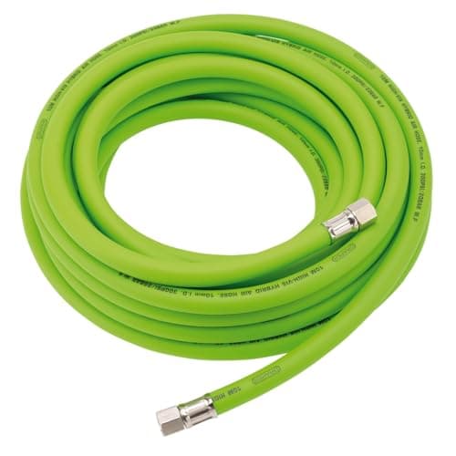 Image of Draper 31729 High Visibility Hybrid Air Hose, 10m x 10mm, 1/4" BSP, Green