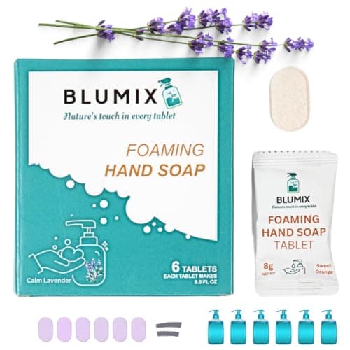 Image of Foaming Hand Soap Refill, 6 Pack, Mild Foam Tablets, No Plastic Residue, Effective Cleaning, Just Add Water (Lavender)