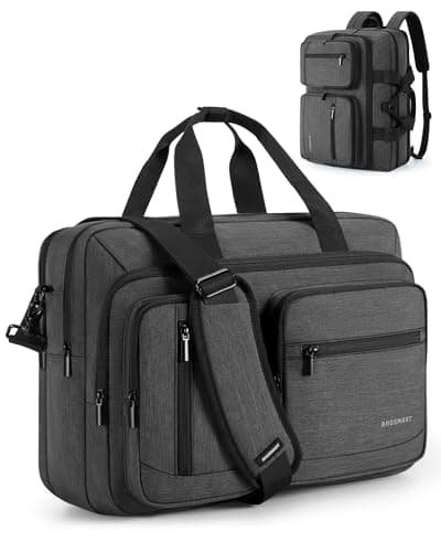 Image of bagsmart 3 In 1 Laptop Bag for Men, Computer Briefcase 17.3 Inch Laptop Water-Repellent Shoulder Bag, Computer Bag Business Travel Office, Black