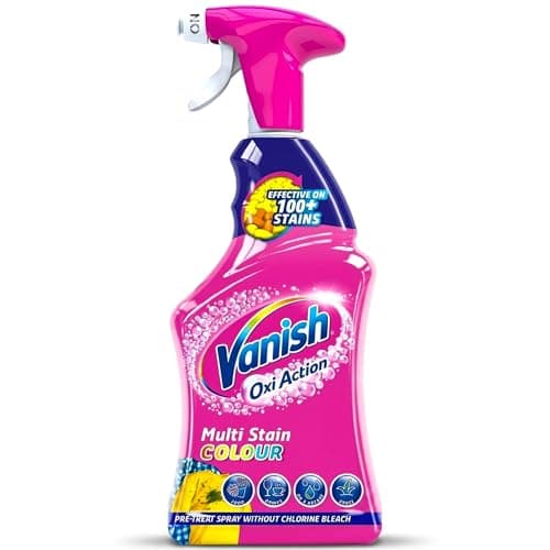 Image of Vanish Oxi Action Pre-Treat Spray Fabric Stain Remover for Clothing 500ml - Effective On 100+ Stains - Multi Stain Colour Safe on Everyday Fabrics