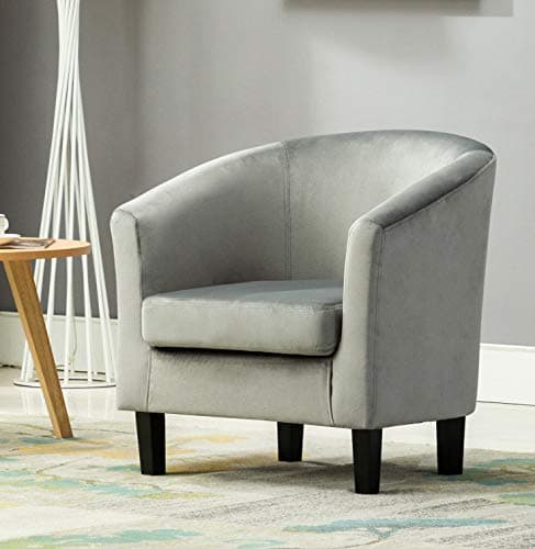 Image of Mcc@Home Velevt Fabric Tub Chair Armchair club Chair for Dining Living Room & Cafe (Grey)