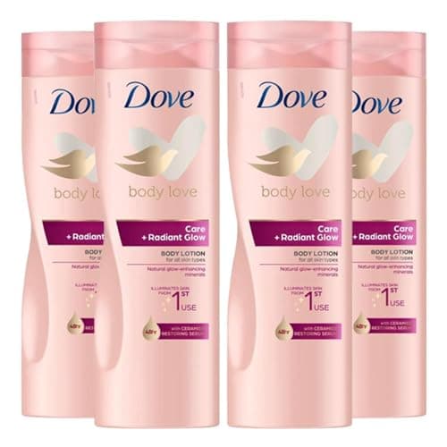 Image of Body Love Care + Radiant Glow Illuminating Body Lotion for radiant instant glow and nourished skin that is made for all skin types, 400 ml (4 Pack)
