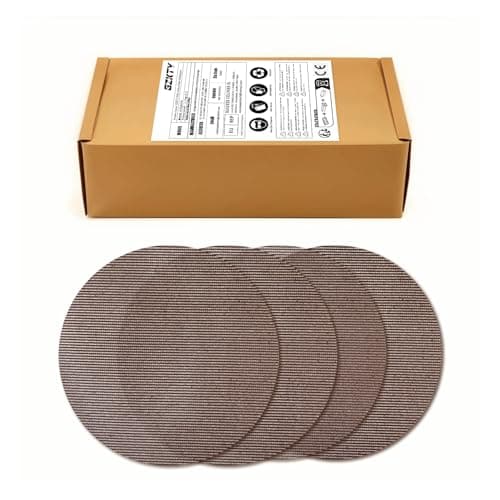 Image of GZKTY 50 Piece 150mm Mesh Round Sanding Discs, Hook & Loop, Grits 60/80/120/180/240, Suitable for 150mm Orbital Sanders