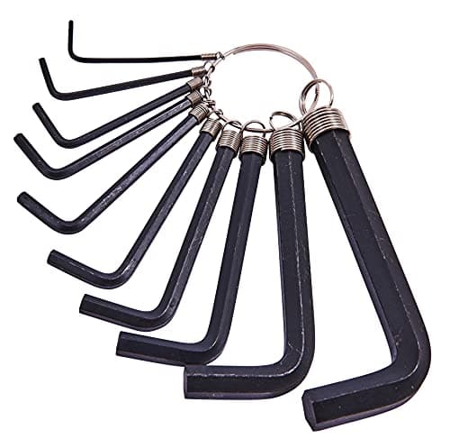 Image of Amtech I8750C Hex Key Set, 10 Assorted Anti-Rust Hex Keys, Supplied on Handy Keyring, Sizes 1.5, 2, 2.5, 3, 3.5, 4, 5, 6, 8, and 10mm