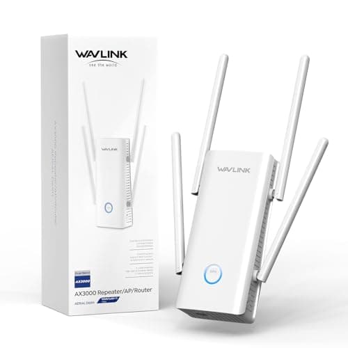 Image of WAVLINK AX3000 WiFi 6 Extender - Internet Extender WiFi Booster with 5 High-Gain Antennas & Beamforming, Dual Band Whole Home Coverage, Gigabit Port, Repeater/AP/Router Mode for 256 Devices