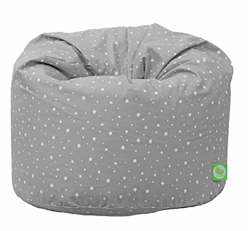 Image of BeanLazy ® 100% Cotton Large Grey Stars Bean Bag with Filling