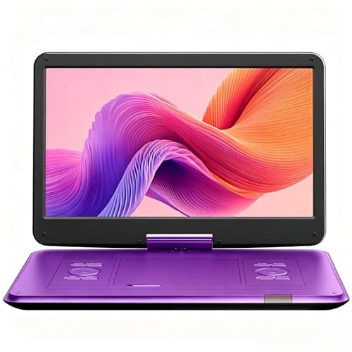 Image of Yoton 17.5" Portable DVD Player with 15.6" HD Swivel Screen for Car and Kids, 4-6H Rechargeable Battery, High Volume Dual Stereo Speakers, USB/SD/AV Support [Not Support Blu-Ray] (Purple)