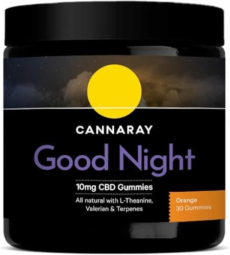 Image of Cannaray Good Night 10mg CBD Gummy (30 Count) - Orange Flavour