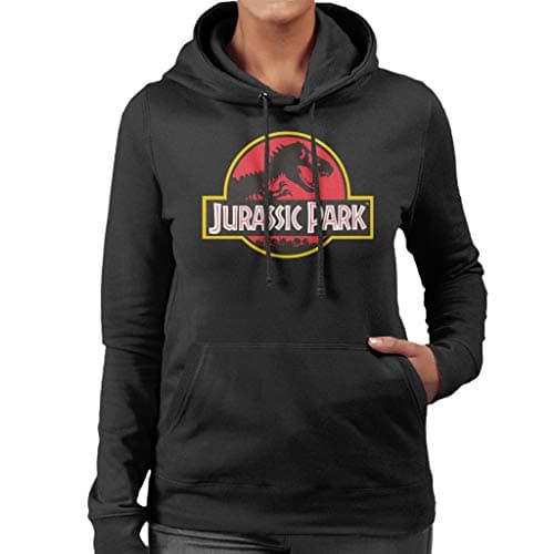 Image of Jurassic Park Classic Logo Women's Hooded Sweatshirt Black