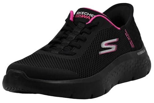 Image of Skechers Women's Go Walk Flex Sunset Rose Hands Free Slip-ins Sneakers, Black-Pink, 4 UK